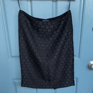 Maeve Anthropologie Black Textured Polka Dot Skirt